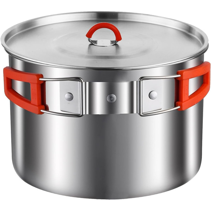 Набір кухонного посуду для кемпінгу з нержавіючої сталі 304, для 2-4 особи, похідний посуд для кемпінгу, пікніків та відпочинку на природі