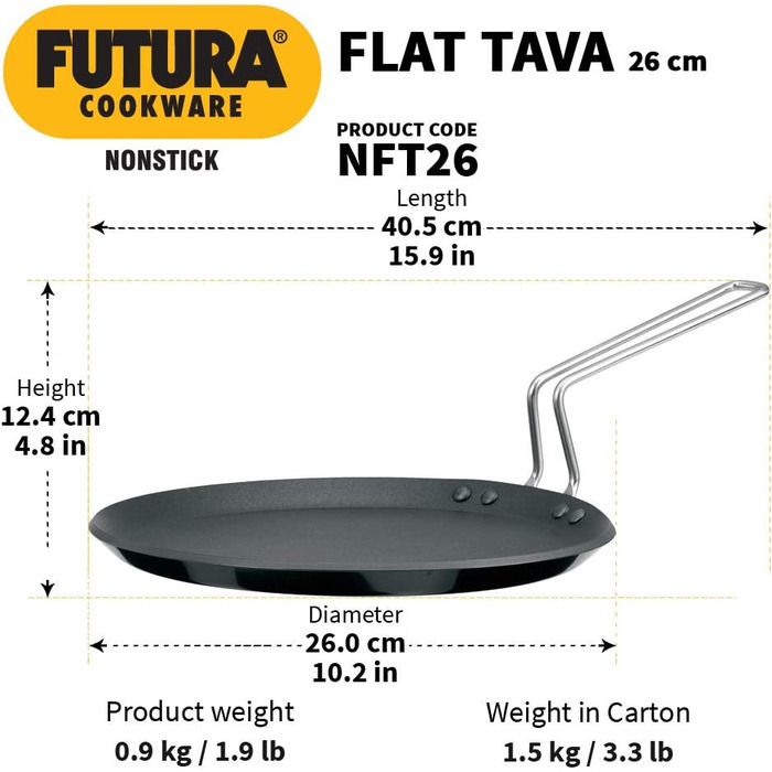 Гриль-плита HAWKINS Futura 25,4 см, антипригарна, з нержавіючою ручкою, чорна