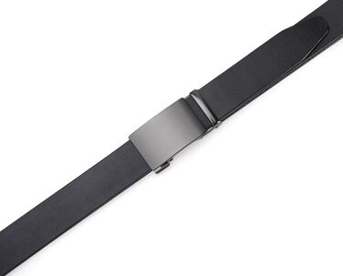 Чоловічий шкіряний ремінь на пряжці з автоматичною застібкою, 35 мм, регульований, 130 см, для костюма та ділового одягу (Y-чорний)