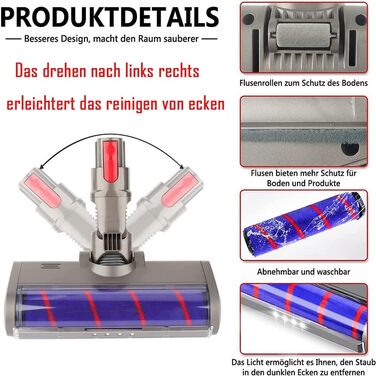 Електрична насадка для миття підлоги Dyson V11, V10, V8, V7, V15 - з баком та 6 змінними серветками