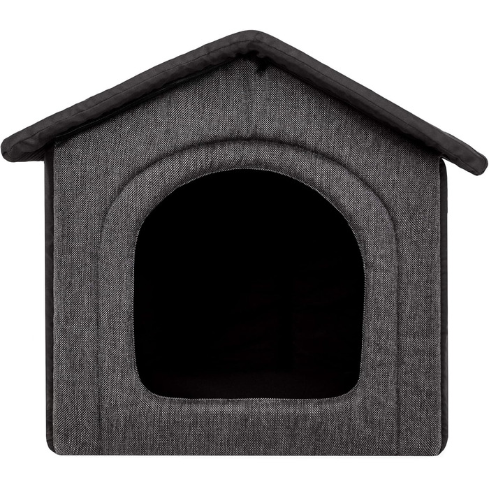 Будка для собак, лежанка для собак, будиночок для котів Mittel L 52x46x53 см, графіт з чорним