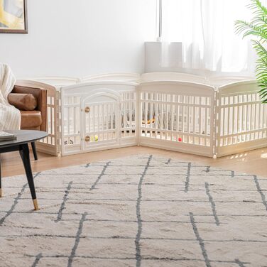 Клітка для собак IRIS USA 586690, пластикова, з дверцятами, 8 панелей, 61 см, біла