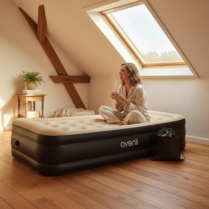 Надувний матрац Avenli для 2 осіб з вбудованим насосом, 196x97x47 см - для кемпінгу та дому