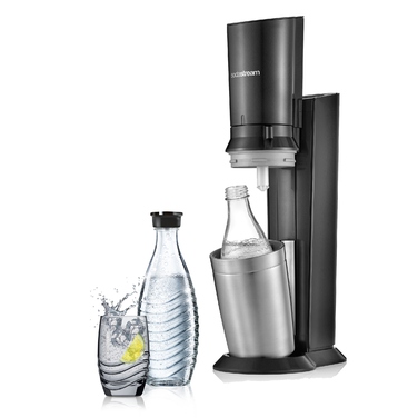 Сифон для води SodaStream Crystal 2.0, скляний графин + балон CO2, чорний