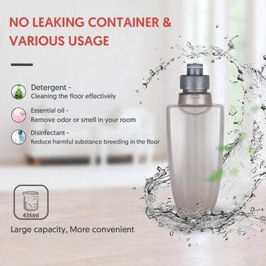 Швабра з розпилювачем Domi-Patrol з 3 змінними мікрофібровими насадками, 435 мл резервуар для води, сіра