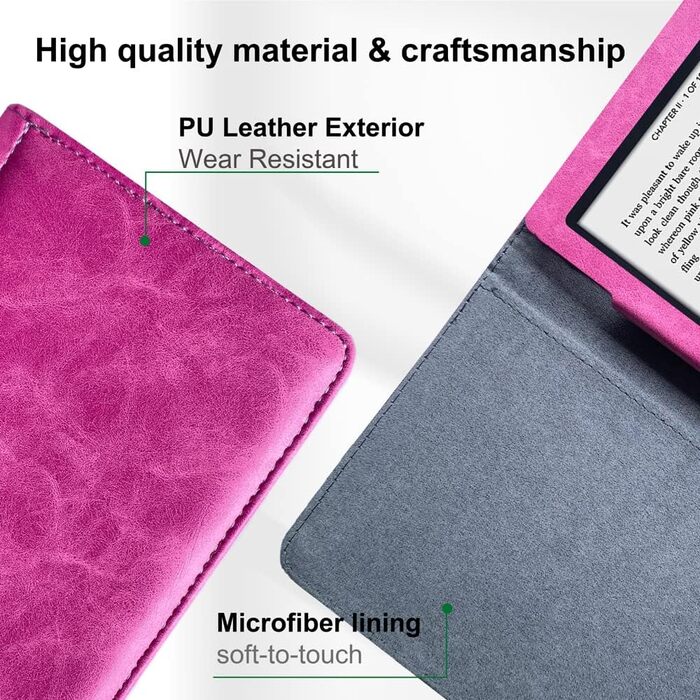 Чохол для Sony PRS-T2/PRS-T1 (6 дюймів), рожевий, з PU-шкіри