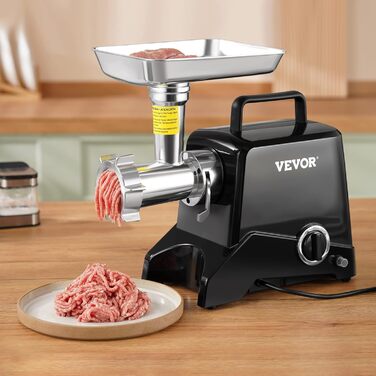 VEVOR 1100W Electric Meat Grinder - Stainless Steel, 250kg/hr - Commercial Meat Processing Machine for Restaurant, Butcher Shop, Supermarket