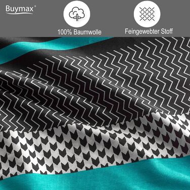 Комплект постільної білизни Buymax® 135x200 100% бавовна, 4-елементний (простирадло, 2 наволочки 80x80, наволочка 135x200), Zigo Туркіс