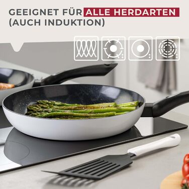 Набір сковорідок FACKELMANN Arcadalina, 3 шт., 20/24/28 см, з керамічним покриттям, з переробленого алюмінію, індукційні, термостійкі до +150°C