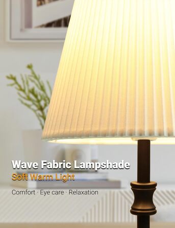 Торшер на тумбочку з сенсорним керуванням, регульована яскравість, 31.5 см, ретро-дизайн, чорний. Ідеальний подарунок на Новий Рік та Різдво