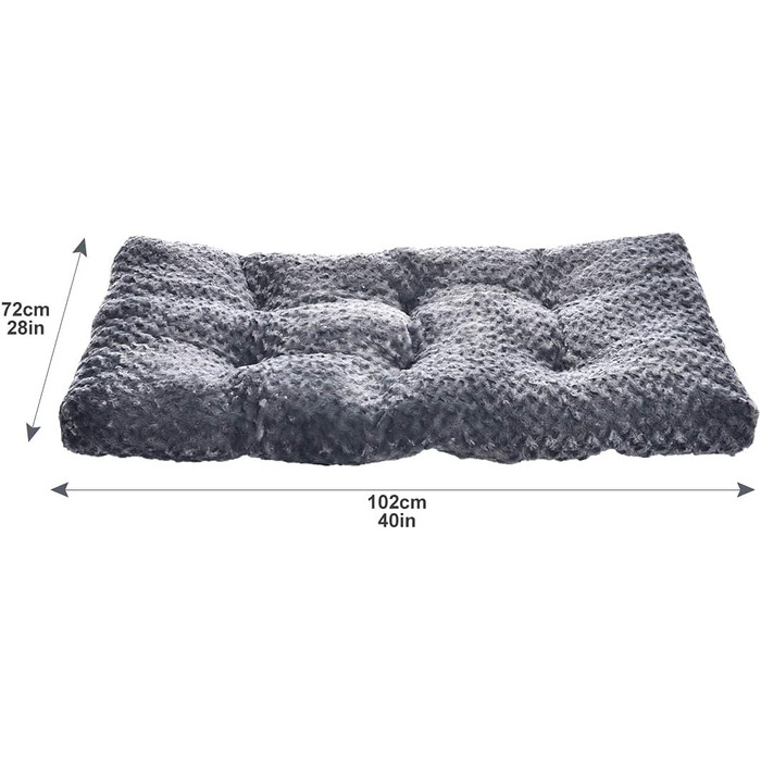 Amazon Basics Machine Washable Dog Bed for Large Dogs - Washable and Durable, 102 x 69 x 9 cm, Gray Swirl