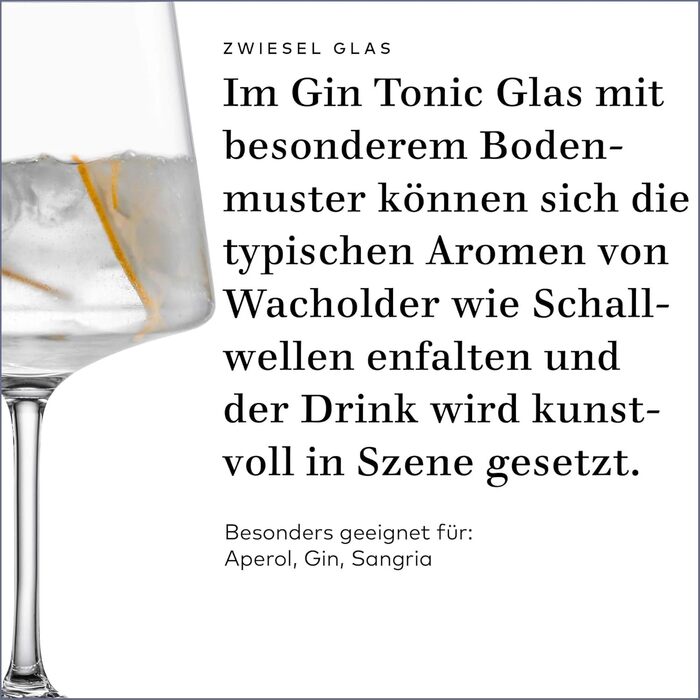 Zwiesel Glas Gin Tonic Glass Echo (4-piece Set), rounded highball glasses for Gin Tonic, dishwasher-safe Tritan crystal glasses, Made in Germany (Art. No. 123385)