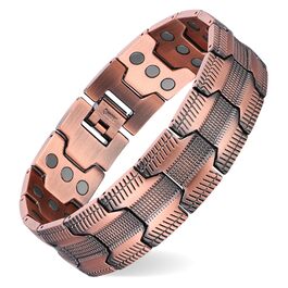 Браслет на руку чоловічий MagEnergy з міді - з 3 потужними магнітами, регульована довжина, інструмент для регулювання розміру, чиста мідь