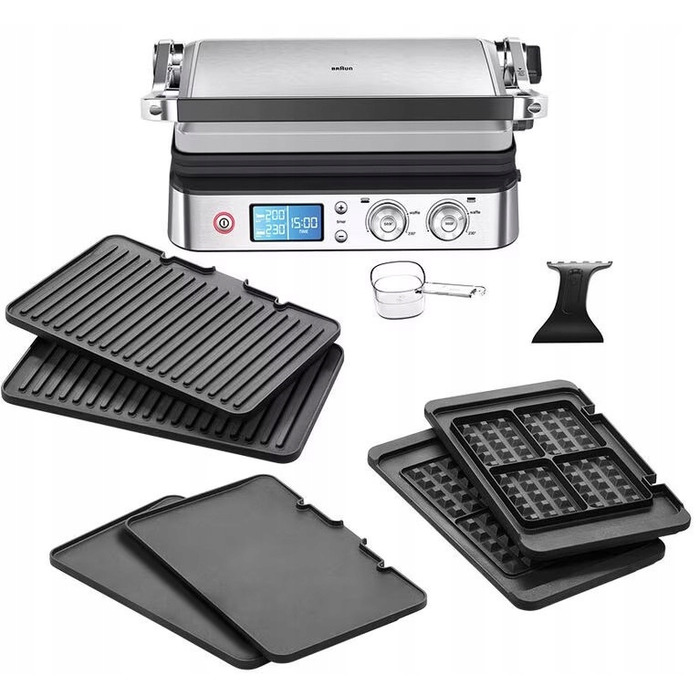 Електричний контактний гриль Braun CG9047, сріблястий/сірий, 2000 Вт