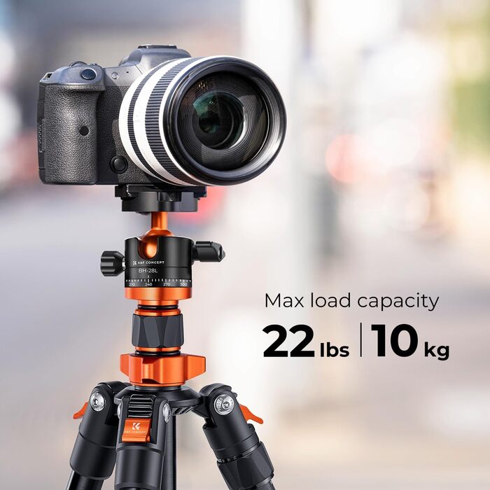 Штатив K&F Concept 200CM (78 дюймів) для камери: міцний трипод з кульковою головкою 360°, функцією однонога та 1/4'' гвинтовим з'єднанням. Підходить для DSLR-камер (до 158 см, 10 кг, алюміній, з двосторонньою пластиною).