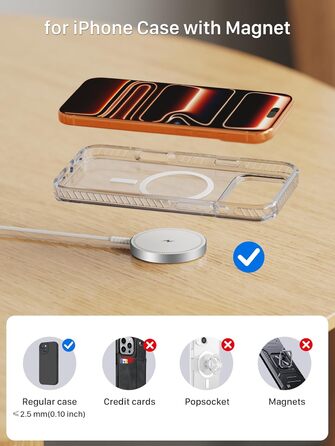 Магнітний бездротовий зарядний пристрій для iPhone 17/16/15/14/13/12 та AirPods 4/3/2 Pro - Білий