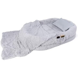 Ліжко для собак та людей FANTASK, велике ліжко з подушкою та ковдрою, ортопедичне, м'яке, можна прати