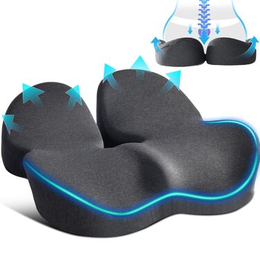 Подушка для сидіння SkyNY на офісне крісло: Memory Foam, для кукси, Sciatica, ергономічна, знімає тиск, для болю в сідниці та кукси