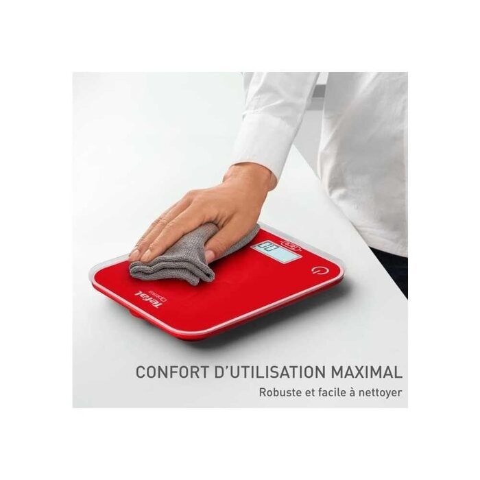 Електронні кухонні ваги Tefal Optisss BC50U3V0, стійка до подряпин поверхня, до 5 кг, білі