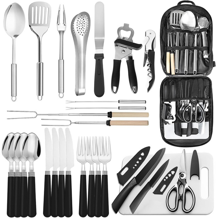 Набір кухонного посуду Berglander 27 предметів: для кемпінгу, пікніків та грилю