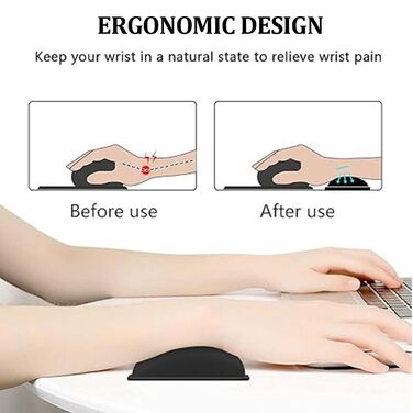 Підставка для зап'ястя під мишу з Memory Foam, 2 шт. - Ergonomische Handgelenkstütze (Чорний + Темно-синій)