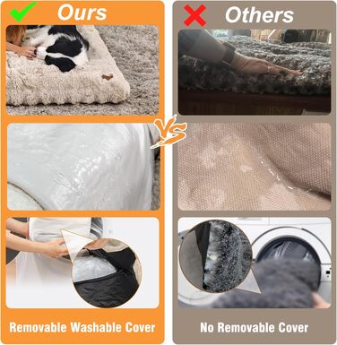 Килимок для собак BingoPaw: великий, миючий, з м'яким наповнювачем, для великих та середніх собак, водонепроникний, знімний, неслизький, заспокійливий, 90x60x10 см