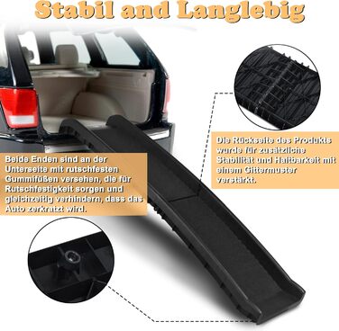 Рампа для собак UISEBRT, складана, для багажника авто, до 90 кг, 156 x 40 см, чорна