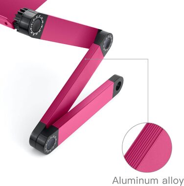 Підставка для ноутбука LifeBasis, складна, регульована, рожева, до 17 дюймів