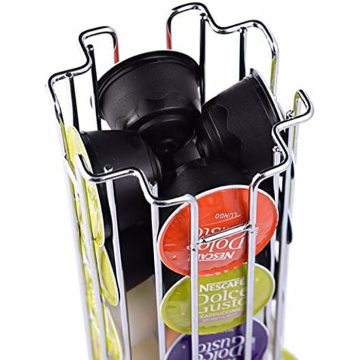 Тримач для капсул кави Exzact, сумісний з Dolce Gusto (32 капсули) - органайзер для капсул кави Dolce Gusto, диспенсер/стійка/тримач, поворотний на 360°, антиковзкий