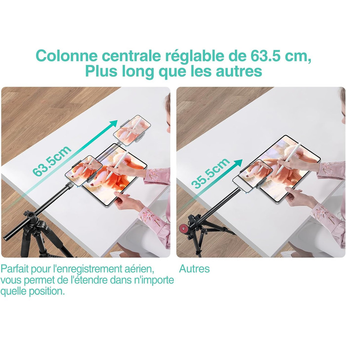 Штатив для смартфона Elitehood з виносним плечем 114 см, гнучкий, 180 см, 360° - для відеозйомки