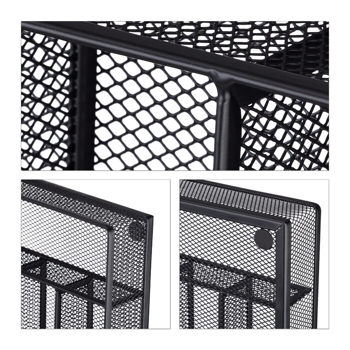 Relaxdays Cutlery Box Metal Mesh M