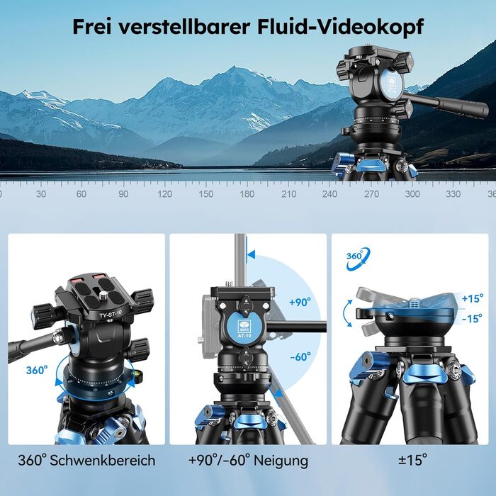 Штатив SIRUI AM-203S: компактний міні-штатив з алюмінію для DSLR, Vlogging (15кг, 42см)