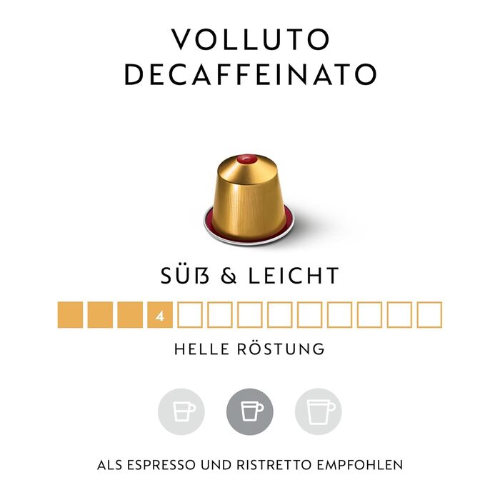 Кава Nespresso Volluto Decaffeinato 5x10 капсул (50 шт.) - ДекафEIN, 50 шт.