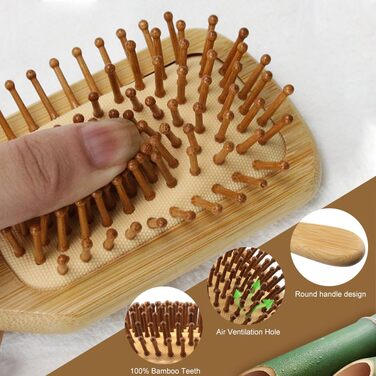 Набір дерев'яних гребінців з бамбука (3 шт.) для волосся: чоловічих, жіночих, дитячих, густого, довгого, хвилястого волосся