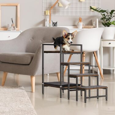 Сходинка для тварин до вікна, багатоярусне ліжко для собак з сходинками, 4-ступенева сходинка для високих ліжок для маленьких собак та котів, 4 яруси з місцем для зберігання