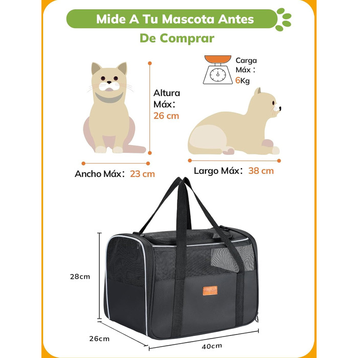 Транспортна переноска для котів та цуценят Morpilot до 5 кг, сіра, велика, для подорожей та до ветеринара