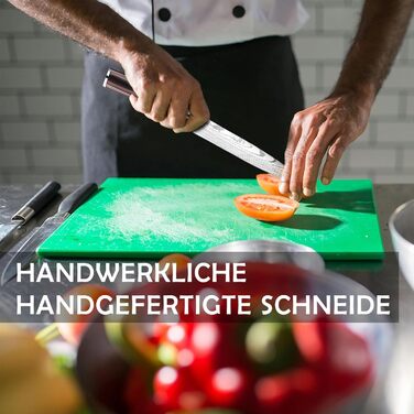 Японський ніж JUANSHI® 13 см - універсальний професійний кухонний ніж з ручкою з пакахвуду, високоякісний вуглецевий нержавіючий сталь, 2024227