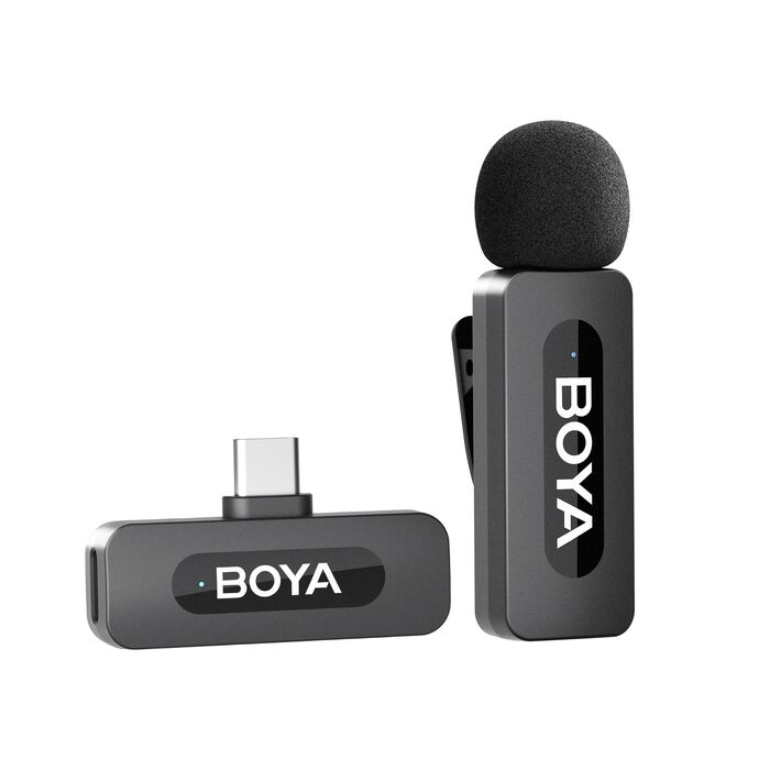 Мікрофон BOYA BY-V10 USB-C: Бездротовий мініатюрний мікрофон з шумозаглушенням для Android, смартфонів, ноутбуків, YouTube, подкастів, Facebook, Vlogging