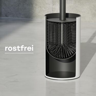 Силіконова щітка для унітазу SAVEGA з нержавіючої сталі з підставкою - гігієнічна щітка з бризковим захистом