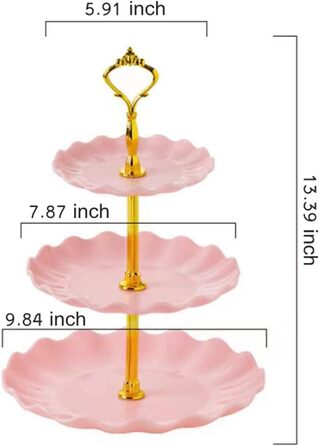 Підставка для тістечок Wagoodter 3 яруси, для тортів, десертів, на весілля, день народження, чаювання (порошкове покриття)