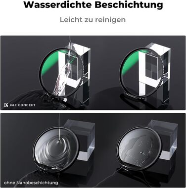 Набір фільтрів K&F Concept 77mm: поляризаційний (CPL), UV, ND1000 (Nano-Dazzle)