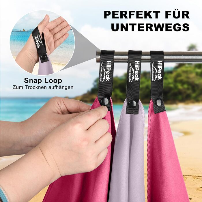 Рушник з мікрофібри HiiPeak: компактний, легкий, швидковисихаючий (80 x 40 см, Рожевий)