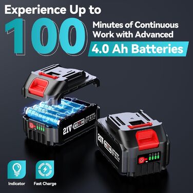 Акумуляторна міні-пила SEESII 8000mAh, 6 дюймів, з автоматичною змащенням та запасним ланцюгом. Ідеальна для стрижки гілок та різання деревини.