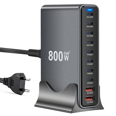 Зарядний пристрій USB мережевий 30W, 6 портів, багатопортова станція для iPhone 12/13/14, Samsung Galaxy S22 Ultra/Z Fold/Z Flip, планшетів – чорний