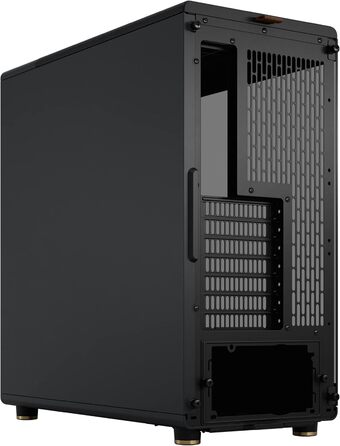 Комп'ютерний корпус Fractal Design North Charcoal Black TG Dark з темним склом, фасад з горіхового дерева, 2 вентилятори 140 мм, USB Type-C, Mid-Tower ATX