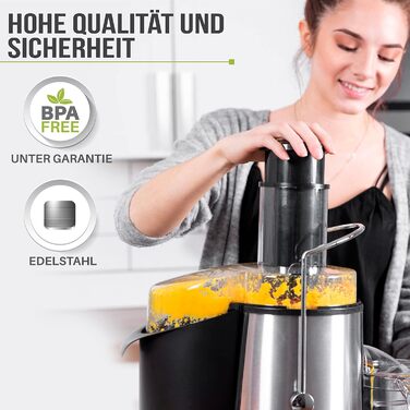 Електричний соковитискач Twinzee для овочів та фруктів, 850W, 2 швидкості, великий завантажувальний отвір, антиковзні ніжки