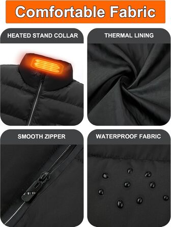 Обогревна жилетка для чоловіків та жінок, жилетка з підігрівом 15 зон та акумулятором 20000 mAh, для катання на лижах та полювання M Deep Black