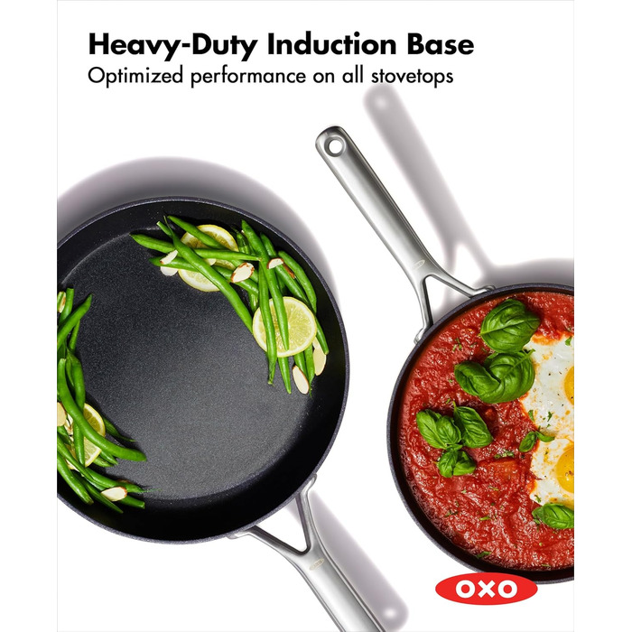 Набір сковорідок OXO Pro Professional Ceramic Non-Stick, 2 шт., 20.3 см та 25.4 см, чорний