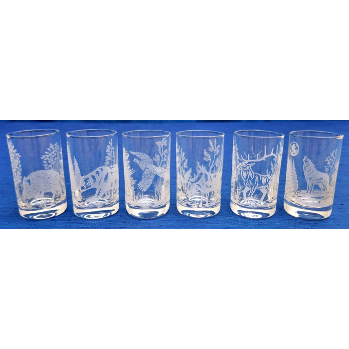 Набір чарок для горілки Art-Glass Myśliwskie, прозорі, 30 мл, 6 шт.