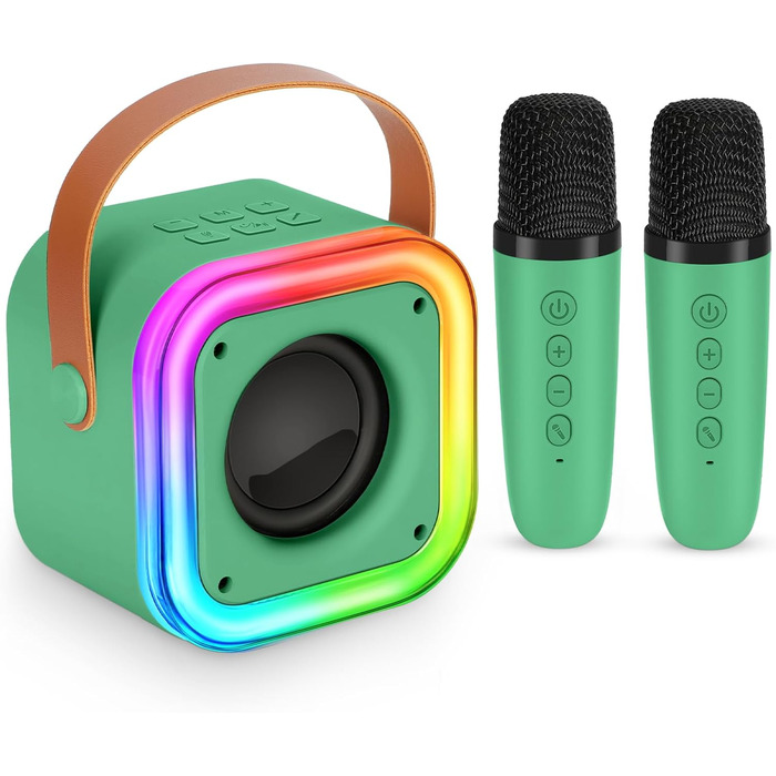 Караоке машина Spinosaurus для дітей з 2 мікрофонами, Bluetooth, LED-підсвічування, для віку 3-12 років